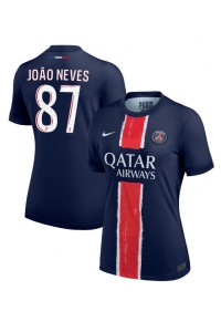 Fotbalové Dres Paris Saint-Germain Joao Neves #87 Dámské Domácí Oblečení 2024-25 Krátký Rukáv